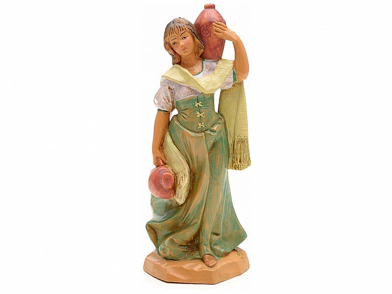 DONNA CON ANFORE 12CM IN RESINA (F-93)