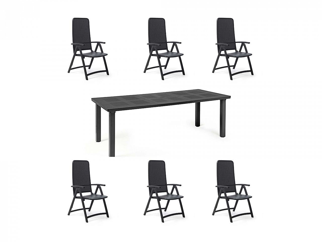 OFFRE : TABLE EXTENSIBLE LEVANTE 160/220CM + 6 FAUTEUILS DARSENA DANS LES COULEURS DE VOTRE CHOIX