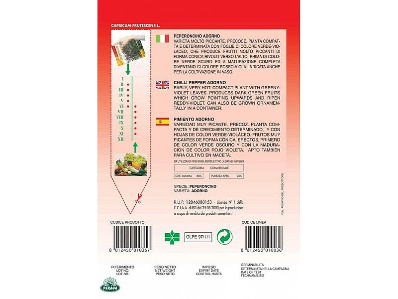 BUSTINA CON SEMI DI PEPERONCINO PICCANTE ADORNO