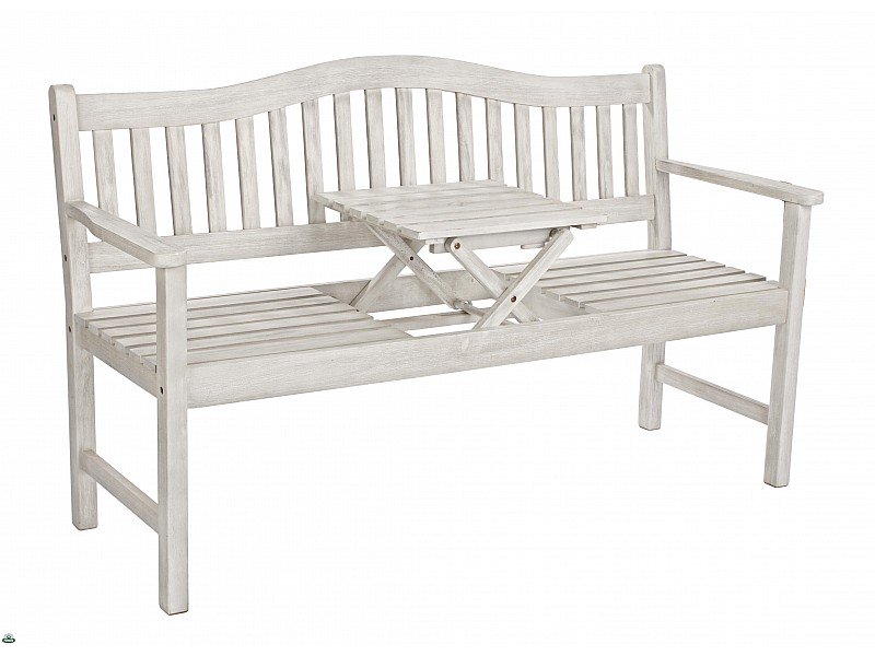 PANCA IN LEGNO BIANCA 160X62X95H CON TAVOLINO BIZZOTTO
