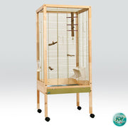 VOLIERA IN LEGNO MOD. GILDA CON RUOTE 58X48XH150CM