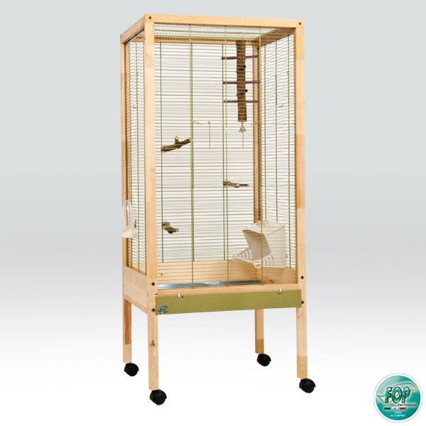 VOLIERA IN LEGNO MOD. GILDA CON RUOTE 58X48XH150CM