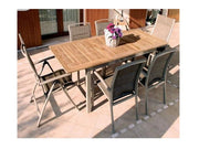 TAVOLO FLORIDA IN ALLUMINIO E TEAK 135/270 X 90