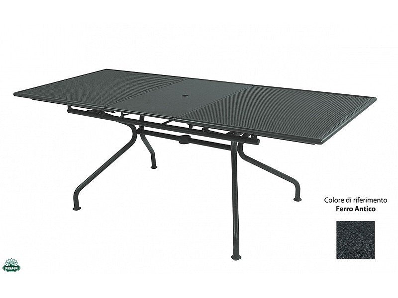 TAVOLO ALLUNGABILE PIANO FERRO ANTICO EMU IN ACCIAIO 160 / 210 X