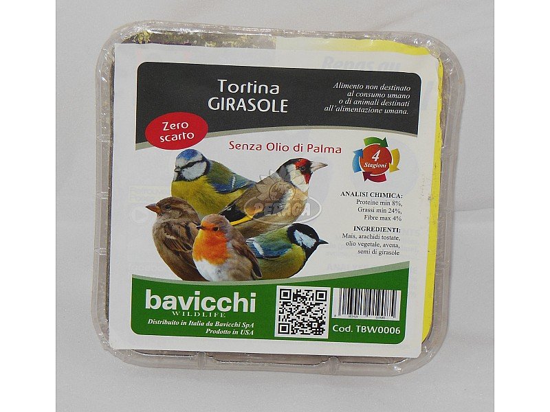 TORTINA GIRASOLE SENZA OLIO DI PALMA PER UCCELLI SELVATICI 315 G