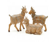 FAMIGLIA DI CAPRETTE 12CM IN RESINA