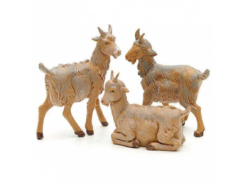 FAMIGLIA DI CAPRETTE 12CM IN RESINA