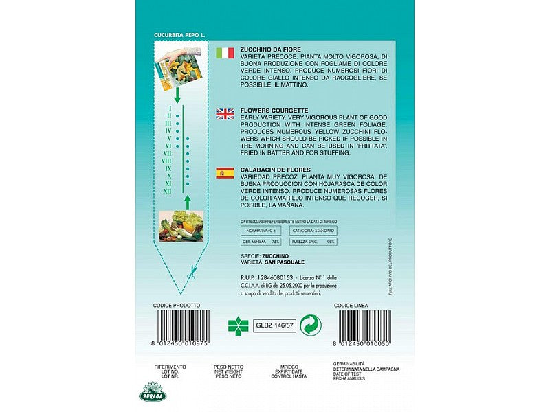BUSTINA CON SEMI DI ZUCCHINO DA FIORE