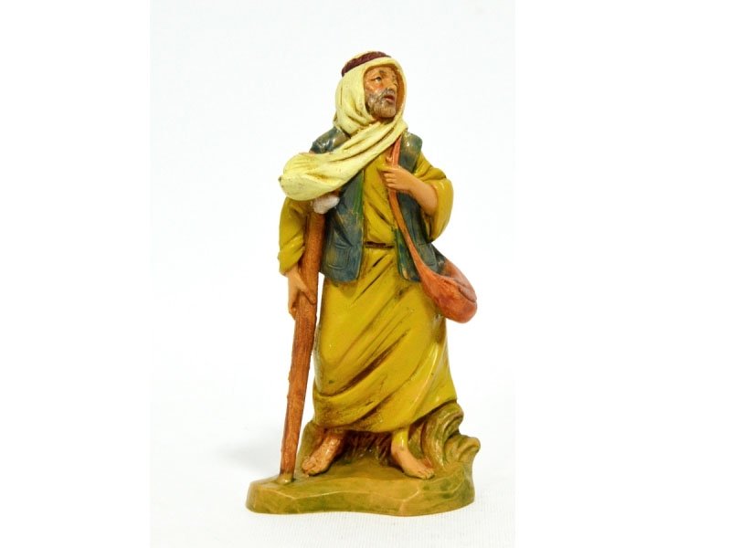 PASTORE CON STAMPELLA 12CM IN RESINA (F-37)