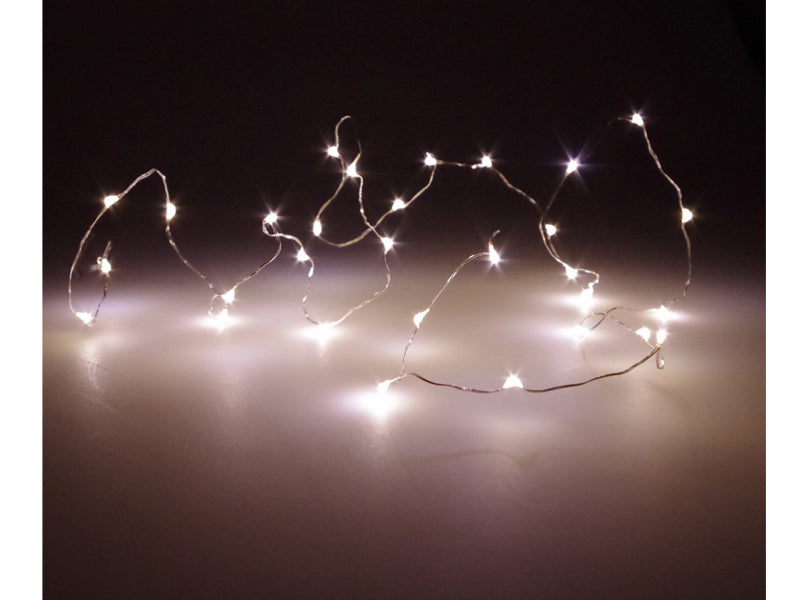 20 MICROLED LUCI BIANCO CALDO A BATTERIA