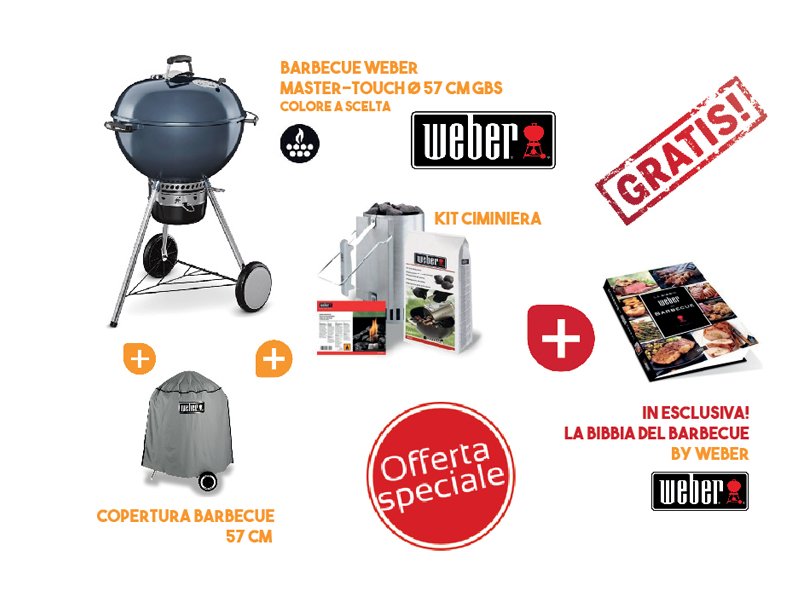 KIT BARBECUE MASTER TOUCH 57 BLU + OMAGGIO LA BIBBIA DEL BBQ