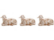FAMIGLIA DI PECORE SEDUTE 10CM IN RESINA (F198)