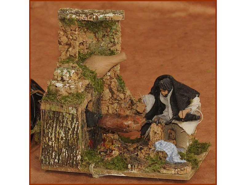 PORCHETTAIO 8CM CON MOVIMENTO PER PRESEPE