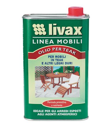 OLIO PER MOBILI IN TEAK E ALTRI LEGNI DURI LIVAX 1 LITRO 2K15
