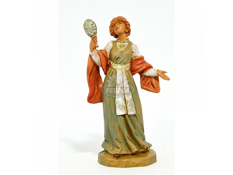 SIGNORA CON SPECCHIO 12CM (F-118)