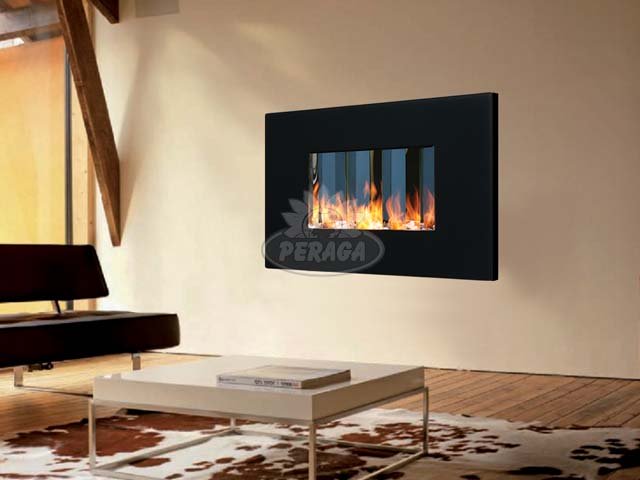 BIOCAMINO VAN GOGH CON CORNICE VETRO NERA