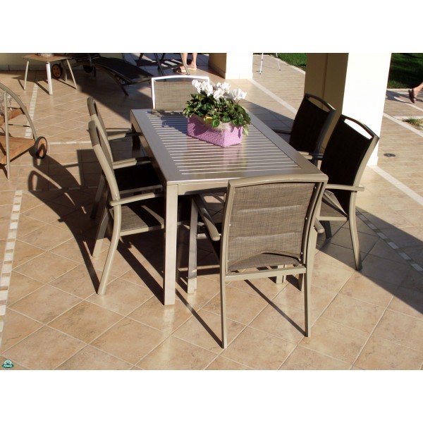 TAVOLO CUBA ALLUNGABILE IN ALLUMINIO 150/210 X 90