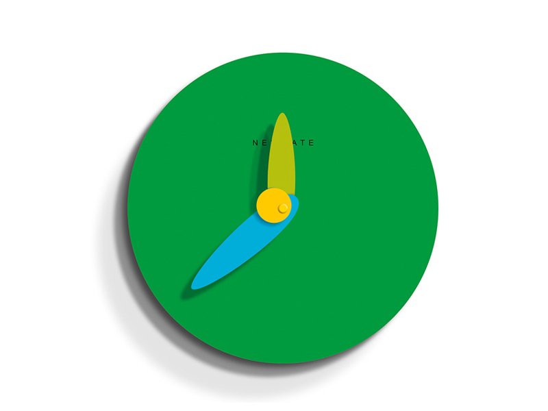 FINGER CLOCK OROLOGI DA PARETE VERDE