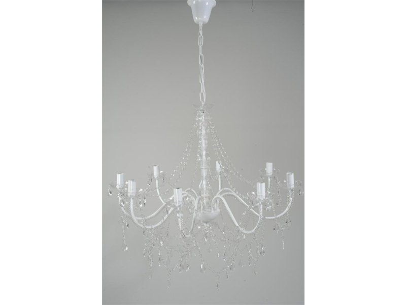 LAMPADARIO 8 BRACCIA D.80 BIANCO