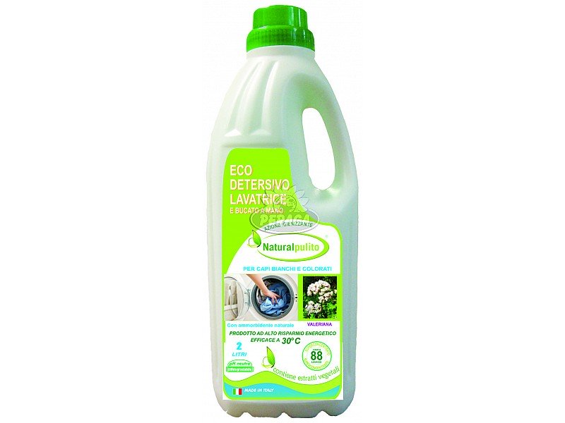 DETERSIVO LAVATRICE E A MANO NATURALE NATURAL PULITO CONTIENE ESTRATTI VEGETALI 2 LITRI