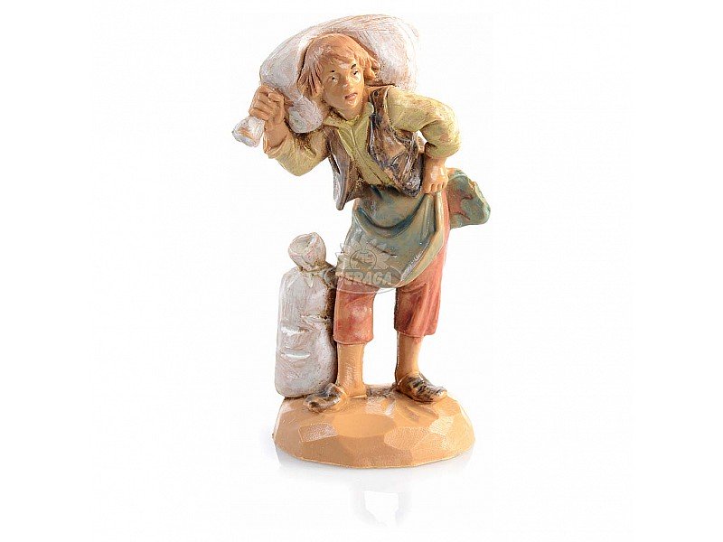 PASTORE CON SACCO A SPALLE 6,5CM IN RESINA (F-220)