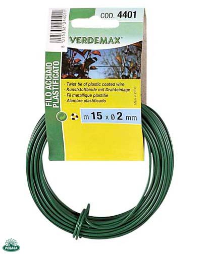 FILO TONDO IN ACCIAIO PLASTIFICATO 15M Ø MM 2