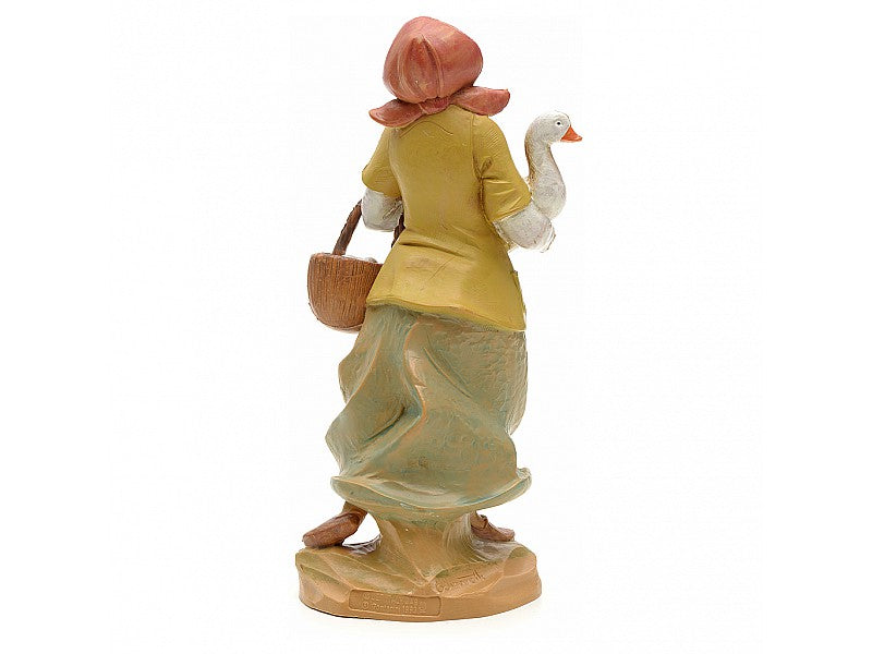 PASTORELLA CON OCA19CM STATUETTA IN RESINA (F26)