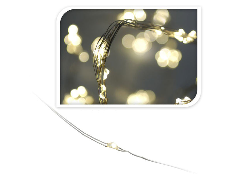 20 MICROLED LUCI BIANCO CALDO A BATTERIA