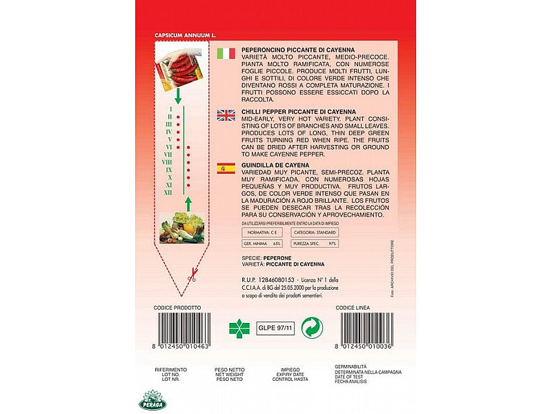 BUSTINA CON SEMI DI PEPERONCINO PICCANTE DI CAYENNA