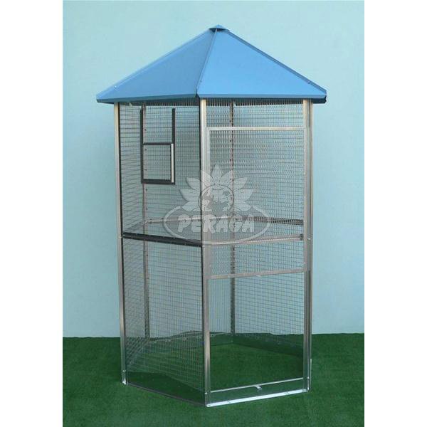 VOLIERA GABBIA PER UCCELLI ESAGONALE MAXI 122X210CM