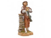 PASTORE CON FLAUTO DRITTO 19CM IN RESINA (F19)