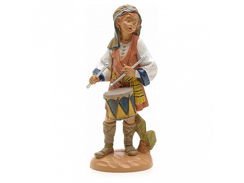PASTORE CON TAMBURO 19CM IN RESINA (F42)