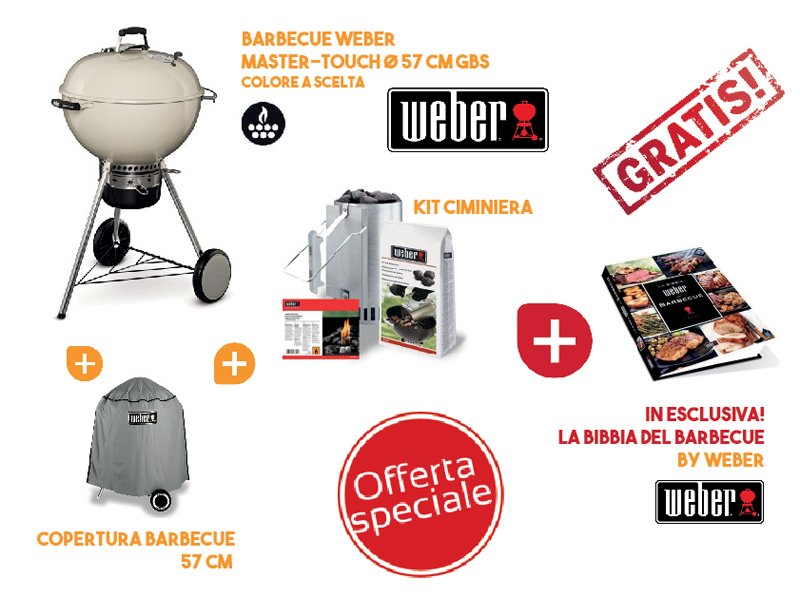 KIT BARBECUE MASTER TOUCH 57 BIANCO + OMAGGIO LA BIBBIA DEL BBQ