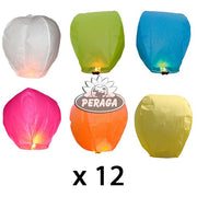 LANTERNE CINESI VOLANTI COLORI A SCELTA 12 PZ SKY LANTERNS