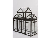 SERRA 90X35,5X92CM FERRO/VETRO NERO ANT.
