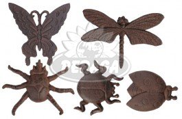 FORME DECORATIVE INSETTI IN GHISA 10,7X2,1X10,6 CM ASSORTITI