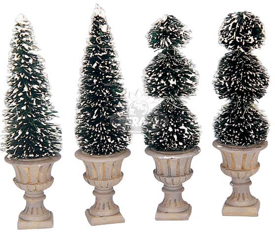 Cone-Shaped & Sculpted Topiaries, Set Of 4 - LEMAX COD 34965