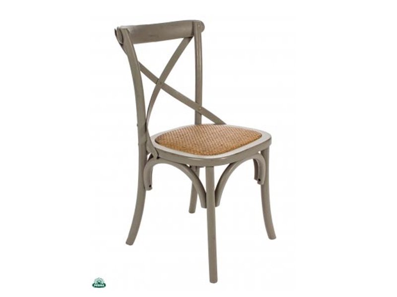 SEDIA IN LEGNO 45X53X88H MOD. CROSS COLOR GRIGIO SCURO BIZZOTTO