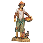 PASTORE CON GALLINA 12CM IN RESINA (F-39)