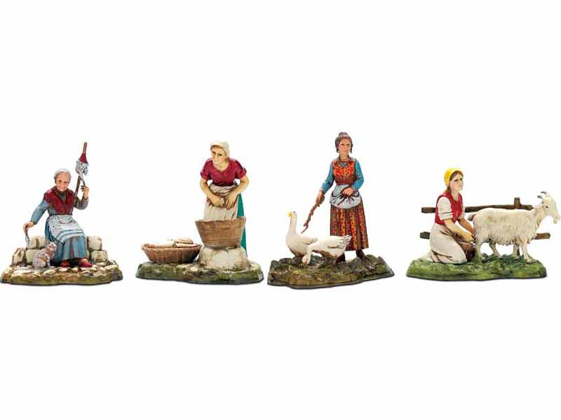 4 MESTIERI DONNE 10CM IN RESINA