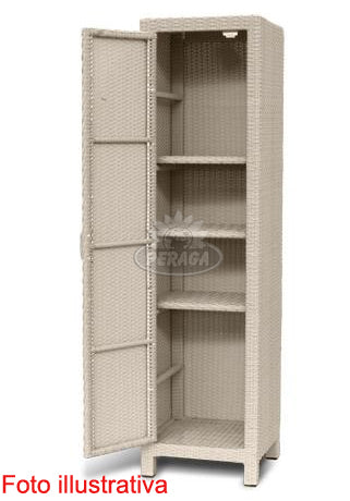 ARMADIO A 1 ANTA CON SCAFFALI COLORE MARRONE JAVA