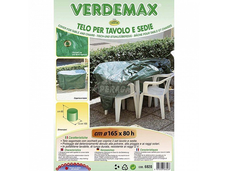 COPERTURA IMPERMEABILE PER TAVOLO E SEDIE CM 165X80