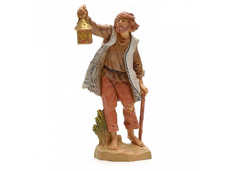 PASTORE CON LANTERNA 19CM STATUETTA IN RESINA (F5)