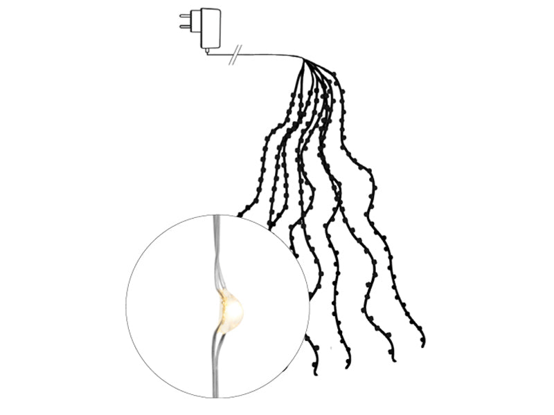 100 MICROLED BIANCO CALDO CASCATA 100CM