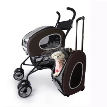 PASSEGGINO PER CANI 5 IN 1 COLORE MARRONE CIOCCOLATO