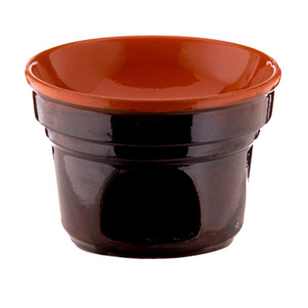 OFFERTA 12 FORNELLINI BAGNA CAUDA  CM 14 BRUNA TERRE D'UMBRIA + 50 CANDELE T-LIGHT IN OMAGGIO