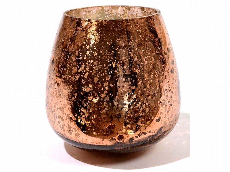 VASO 11X12,5CM MANDORLA LUCIDO IN VETRO-METALLO