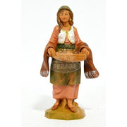 DONNA CON CESTA 12CM IN RESINA (F-108)