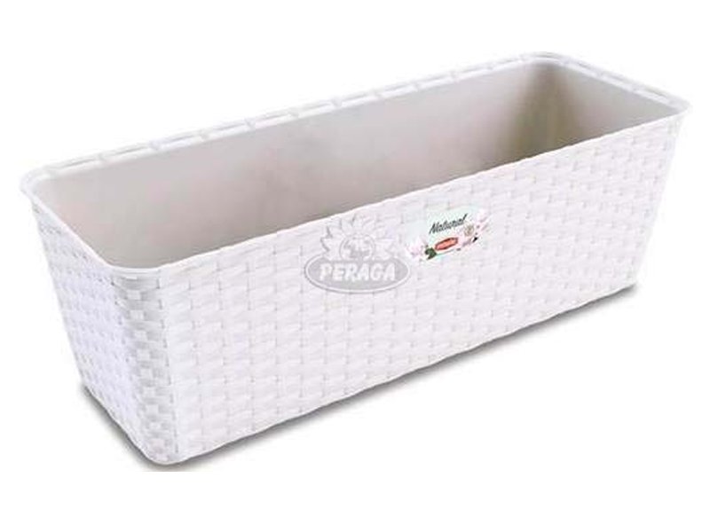 VASO BALCONETTA BIANCO 30CM CON RISERVA ACQUA