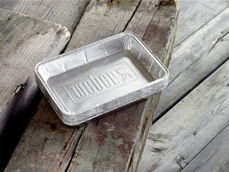 10 VASCHETTE GRANDI IN ALLUMINIO WEBER